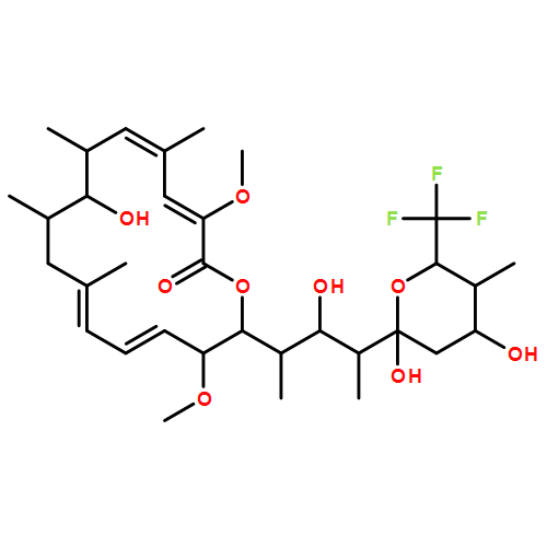 Oxacyclohexadeca-3,5,11,13-tetraen-2-one, 8-hydroxy-16-[(1S,2R,3S)-2-hydroxy-1-methyl-3-[(2R,4R,5S,6S)-tetrahydro-2,4-dihydroxy-5-methyl-6-(trifluoromethyl)-2H-pyran-2-yl]butyl]-3,15-dimethoxy-5,7,9,11-tetramethyl-, (3Z,5E,7R,8S,9S,11E,13E,15S,16R)- 