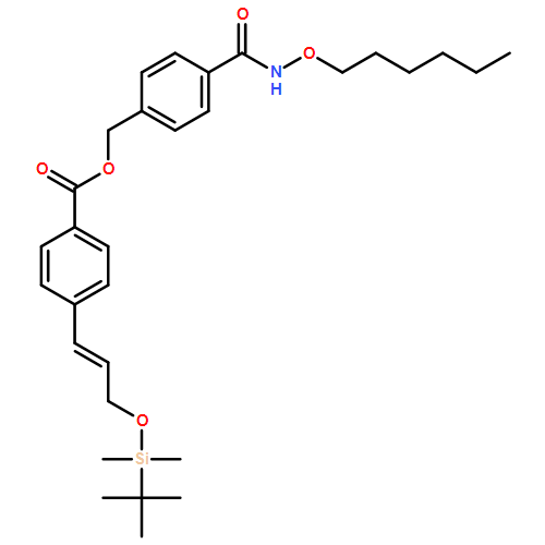 Benzoic acid, 4-[(1E)-3-[[(1,1-dimethylethyl)dimethylsilyl]oxy]-1-propen-1-yl]-, [4-[[(hexyloxy)amino]carbonyl]phenyl]methyl ester 