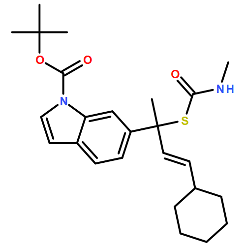 1H-Indole-1-carboxylic acid, 6-[(2E)-3-cyclohexyl-1-methyl-1-[[(methylamino)carbonyl]thio]-2-propen-1-yl]-, 1,1-dimethylethyl ester 