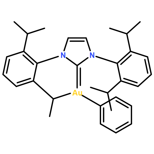 Gold, [1,3-bis[2,6-bis(1-methylethyl)phenyl]-1,3-dihydro-2H-imidazol-2-ylidene]phenyl- 
