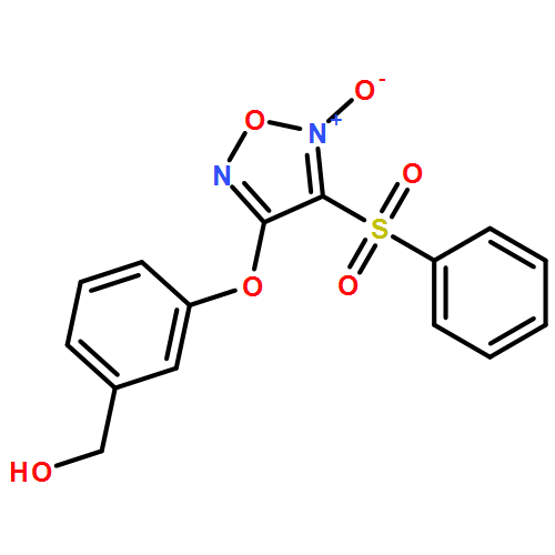 Benzenemethanol, 3-[[5-oxido-4-(phenylsulfonyl)-1,2,5-oxadiazol-3-yl]oxy]- 
