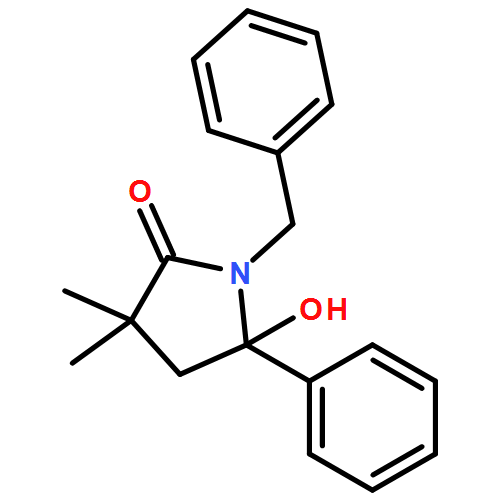 2-Pyrrolidinone, 5-hydroxy-3,3-dimethyl-5-phenyl-1-(phenylmethyl)- 