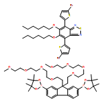 2,1,3-Benzothiadiazole, 4,7-bis(5-bromo-2-thienyl)-5,6-bis(hexyloxy)-, polymer with 2,2'-[9,9-bis(3,6,9,12-tetraoxatridec-1-yl)-9H-fluorene-2,7-diyl]bis[4,4,5,5-tetramethyl-1,3,2-dioxaborolane]