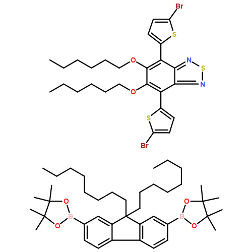 2,1,3-Benzothiadiazole, 4,7-bis(5-bromo-2-thienyl)-5,6-bis(hexyloxy)-, polymer with 2,2'-(9,9-dioctyl-9H-fluorene-2,7-diyl)bis[4,4,5,5-tetramethyl-1,3,2-dioxaborolane]
