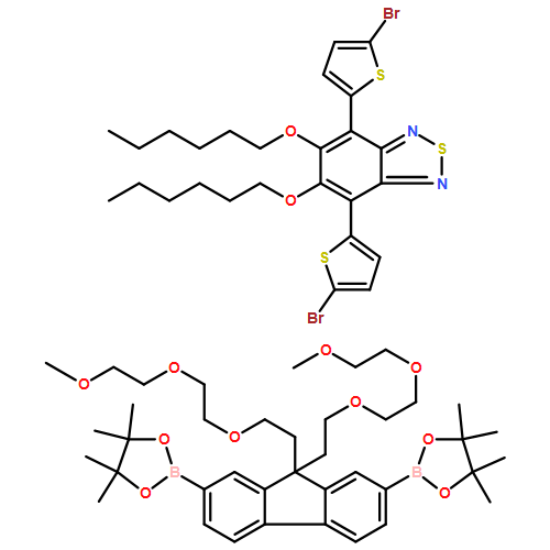 2,1,3-Benzothiadiazole, 4,7-bis(5-bromo-2-thienyl)-5,6-bis(hexyloxy)-, polymer with 2,2'-[9,9-bis[2-[2-(2-methoxyethoxy)ethoxy]ethyl]-9H-fluorene-2,7-diyl]bis[4,4,5,5-tetramethyl-1,3,2-dioxaborolane]
