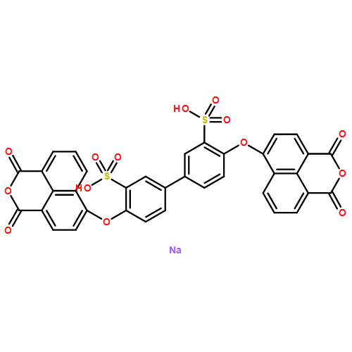 [1,?1'-?Biphenyl]?-?3,?3'-?disulfonic acid, 4,?4'-?bis[(1,?3-?dioxo-?1H,?3H-?naphtho[1,?8-?cd]?pyran-?6-?yl)?oxy]?-?, sodium salt (1:2)