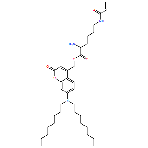 L-Lysine, N6-(1-oxo-2-propen-1-yl)-, [7-(dioctylamino)-2-oxo-2H-1-benzopyran-4-yl]methyl ester