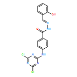 Benzoic acid, 4-[(4,6-dichloro-1,3,5-triazin-2-yl)amino]-, 2-[(2-hydroxyphenyl)methylene]hydrazide