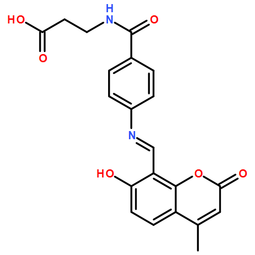 β-Alanine, N-[4-[[(7-hydroxy-4-methyl-2-oxo-2H-1-benzopyran-8-yl)methylene]amino]benzoyl]- 