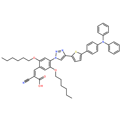 2-Propenoic acid, 2-cyano-3-[4-[4-[5-[4-(diphenylamino)phenyl]-2-thienyl]-1H-1,2,3-triazol-1-yl]-2,5-bis(hexyloxy)phenyl]- 
