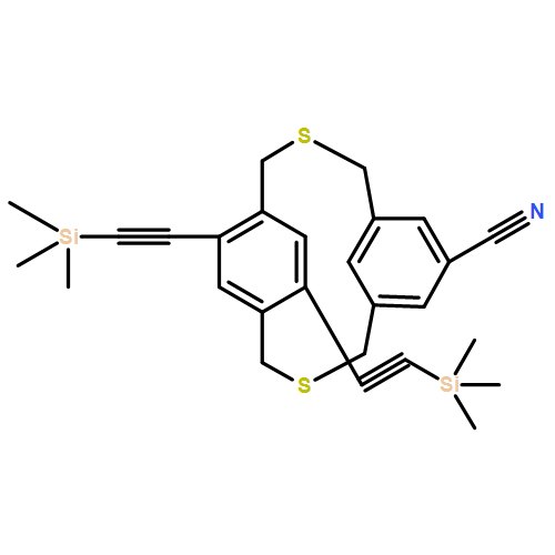 3,11-Dithiatricyclo[11.2.2.15,9]octadeca-5,7,9(18),13,15,16-hexaene-7-carbonitrile, 14,16-bis[2-(trimethylsilyl)ethynyl]- 