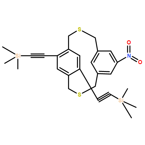 3,11-Dithiatricyclo[11.2.2.15,9]octadeca-5,7,9(18),13,15,16-hexaene, 7-nitro-14,16-bis[2-(trimethylsilyl)ethynyl]- 