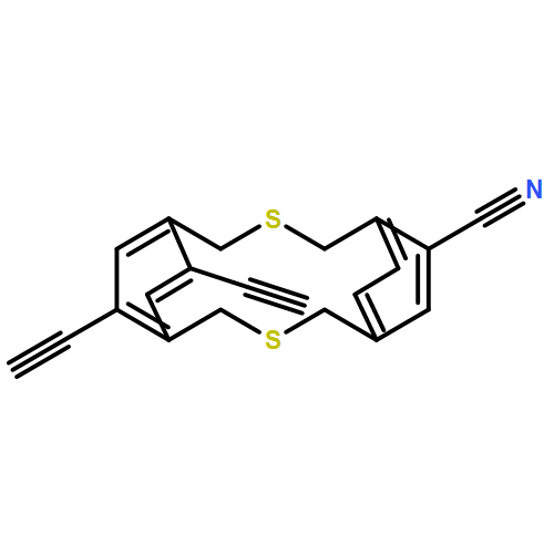 3,10-Dithiatricyclo[10.2.2.25,8]octadeca-5,7,12,14,15,17-hexaene-6-carbonitrile, 14,16-diethynyl- 
