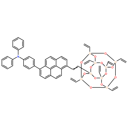 Benzenamine, 4-[6-[2-(3,5,7,9,11,13,15-heptaethenylpentacyclo[9.5.1.13,9.15,15.17,13]octasiloxan-1-yl)ethenyl]-1-pyrenyl]-N,N-diphenyl- 
