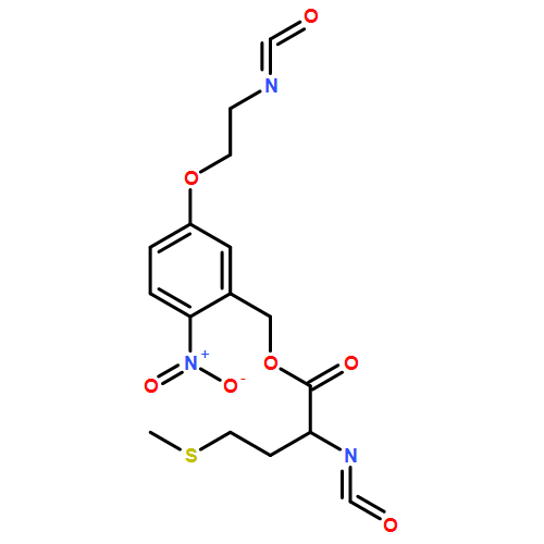 Butanoic acid, 2-isocyanato-4-(methylthio)-, [5-(2-isocyanatoethoxy)-2-nitrophenyl]methyl ester, (2S)-