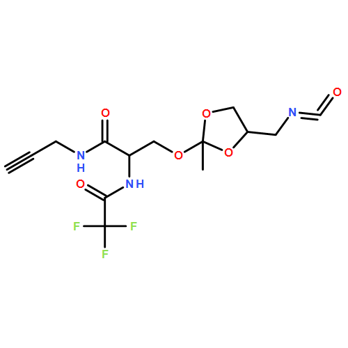 Propanamide, 3-[[4-(isocyanatomethyl)-2-methyl-1,3-dioxolan-2-yl]oxy]-N-2-propyn-1-yl-2-[(2,2,2-trifluoroacetyl)amino]-, (2S)-