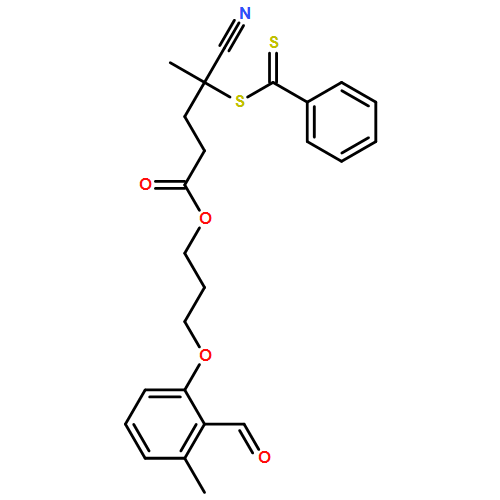Pentanoic acid, 4-cyano-4-[(phenylthioxomethyl)thio]-, 3-(2-formyl-3-methylphenoxy)propyl ester