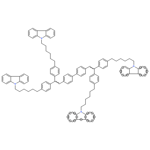 9H-Carbazole, 9,9',9'',9'''-[[1,1'-biphenyl]-4,4'-diylbis[2-ethenyl-1-ylidenebis(4,1-phenylene-6,1-hexanediyl)]]tetrakis- 