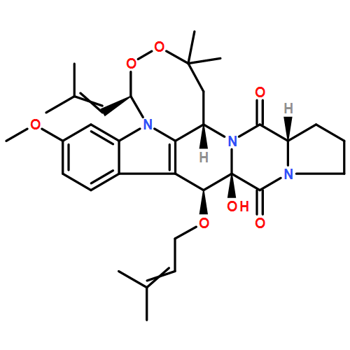 5H,12H-3,4-Dioxa-5a,11a,15a-triazacyclooct[lm]indeno[5,6-b]fluorene-11,15(2H,13H)-dione, 1,10,10a,14,14a,15b-hexahydro-10a-hydroxy-7-methoxy-