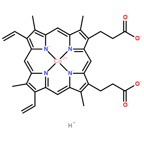 Cobaltate(2-), [7,12-diethenyl-3,8,13,17-tetramethyl-21H,23H-porphine-2,18-dipropanoato(4-)-κN21,κN22,κN23,κN24]-, hydrogen (1:2), (SP-4-2)-