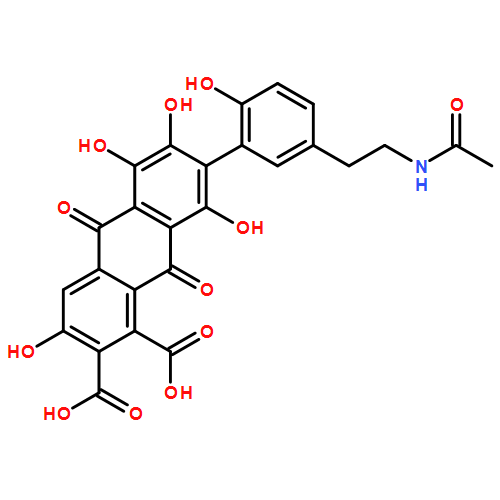 1,2-Anthracenedicarboxylic acid, 7-[5-[2-(acetylamino)ethyl]-2-hydroxyphenyl]-9,10-dihydro-3,5,6,8-tetrahydroxy-9,10-dioxo-