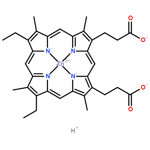Zincate(2-), [7,12-diethyl-3,8,13,17-tetramethyl-21H,23H-porphine-2,18-dipropanoato(4-)-κN21,κN22,κN23,κN24]-, hydrogen (1:2), (SP-4-2)-