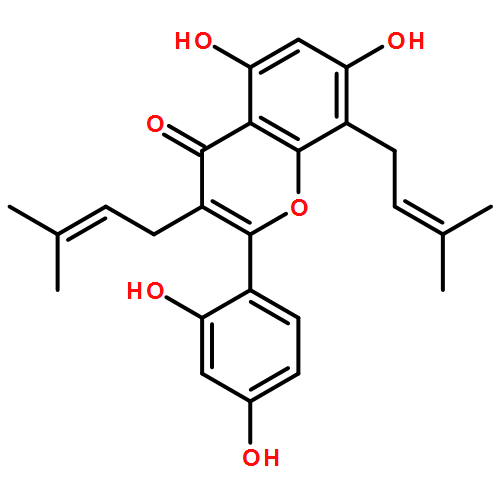 4H-1-Benzopyran-4-one, 2-(2,4-dihydroxyphenyl)-5,7-dihydroxy-3,8-bis(3-methyl-2-buten-1-yl)-